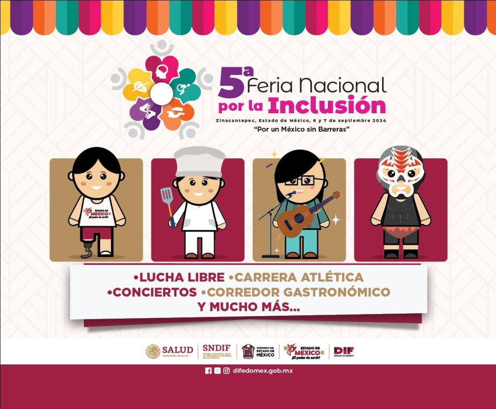Será EdoMéx sede de la Quinta Feria Nacional por la Inclusión “Por un México sin&nbsp;Barreras”.