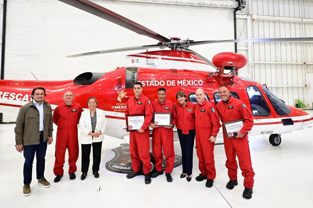 Reconoce Gobernadora Delfina Gómez Álvarez compromiso y valentía de la Unidad de Rescate Aéreo “Relámpagos” en su 30&nbsp;Aniversario.