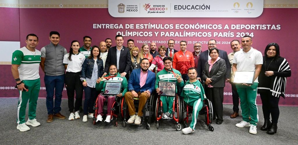 Entrega Gobernadora Delfina Gómez Álvarez estímulos económicos por 8 mdp a deportistas olímpicos y&nbsp;paralímpicos.