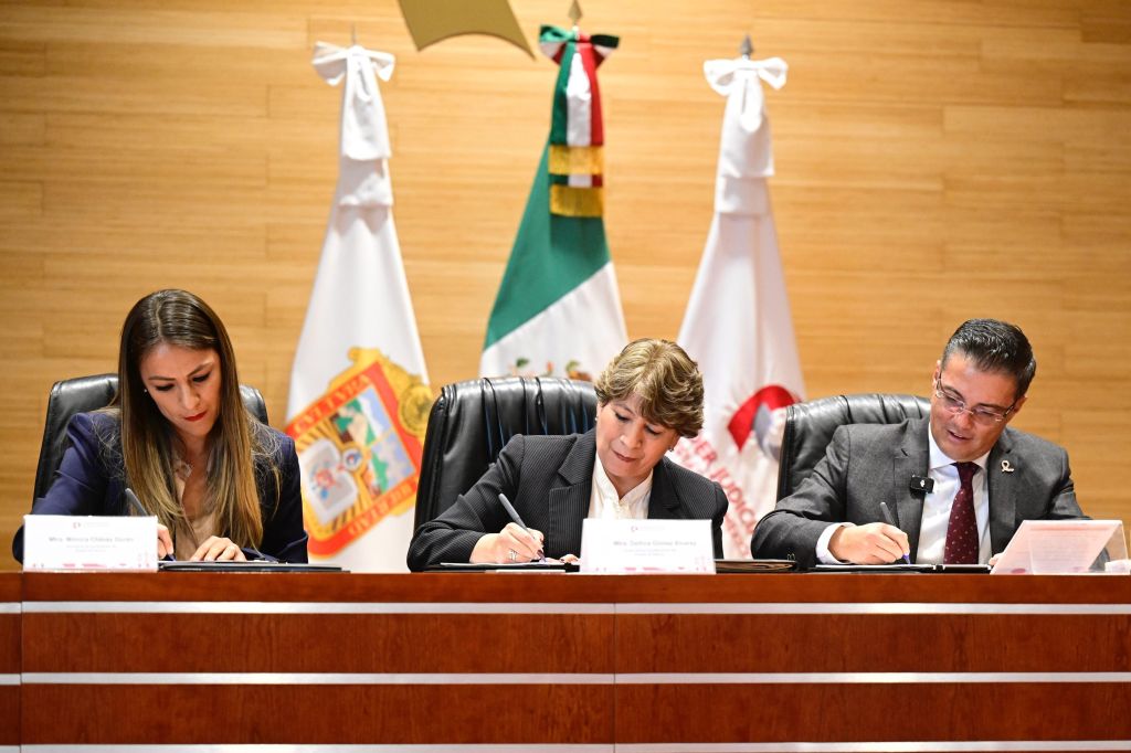Firman Gobernadora Delfina Gómez Álvarez y Poder Judicial del EdoMéx convenio para garantizar acceso a la justicia a mujeres&nbsp;violentadas.
