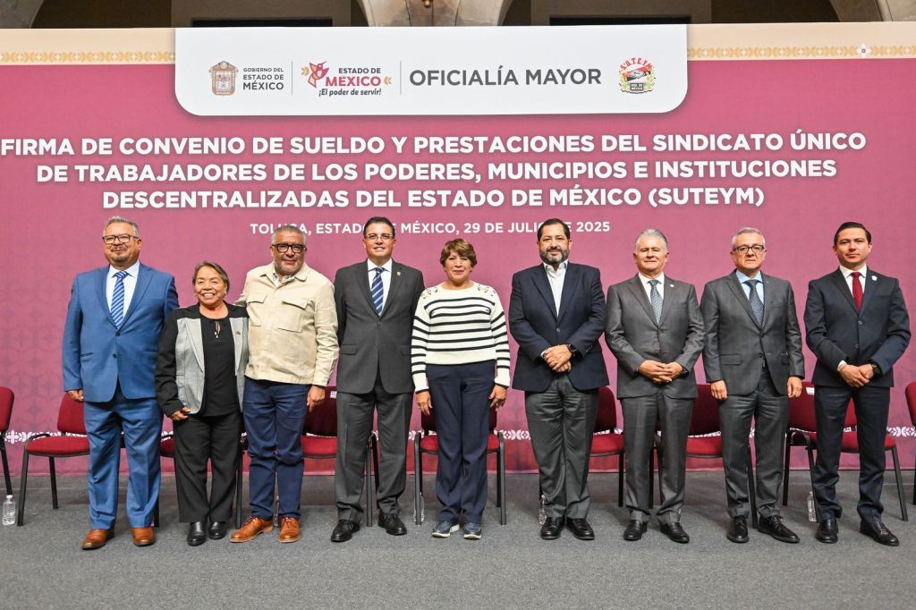 Gobernadora Delfina Gómez Álvarez otorga aumento salarial y mejores prestaciones a más de 43 mil trabajadores del&nbsp;SUTEyM.