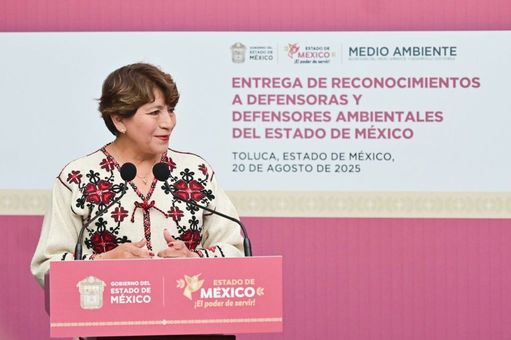 Gobernadora Delfina Gómez honra a defensores ambientales del&nbsp;Edomex.