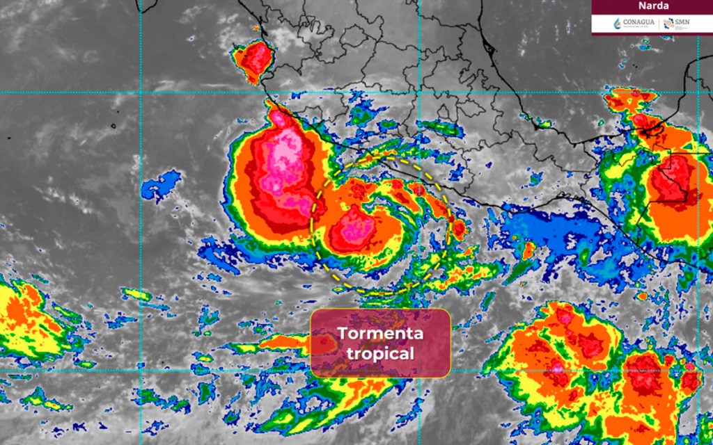 La tormenta Narda se fortalece; provocará lluvias intensas y fuertes vientos en el&nbsp;Pacífico.
