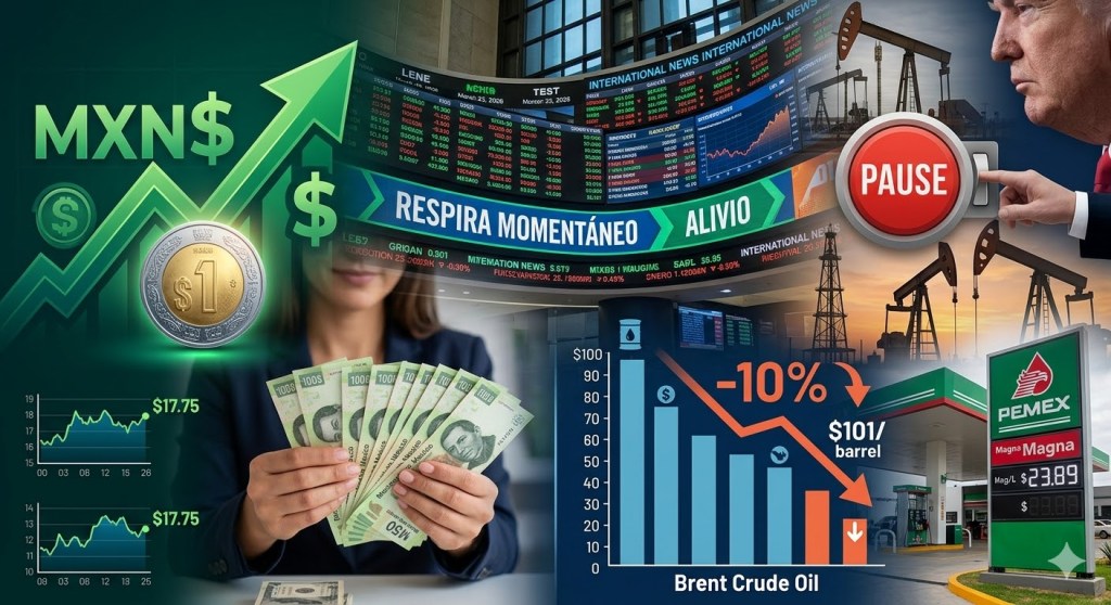 El peso resiste y el petróleo da tregua: Mercados globales respiran tras pausa de&nbsp;Trump.