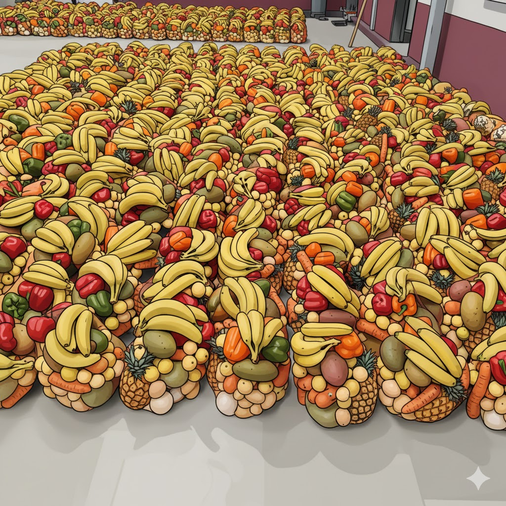 En La Central de Abasto Ecatepec Apoyan Mensualmente a 25 mil familias de Ecatepec, con Canastas Básicas a Bajo Costo. 10 Productos de Frutas y Legumbres por&nbsp;$90.00.