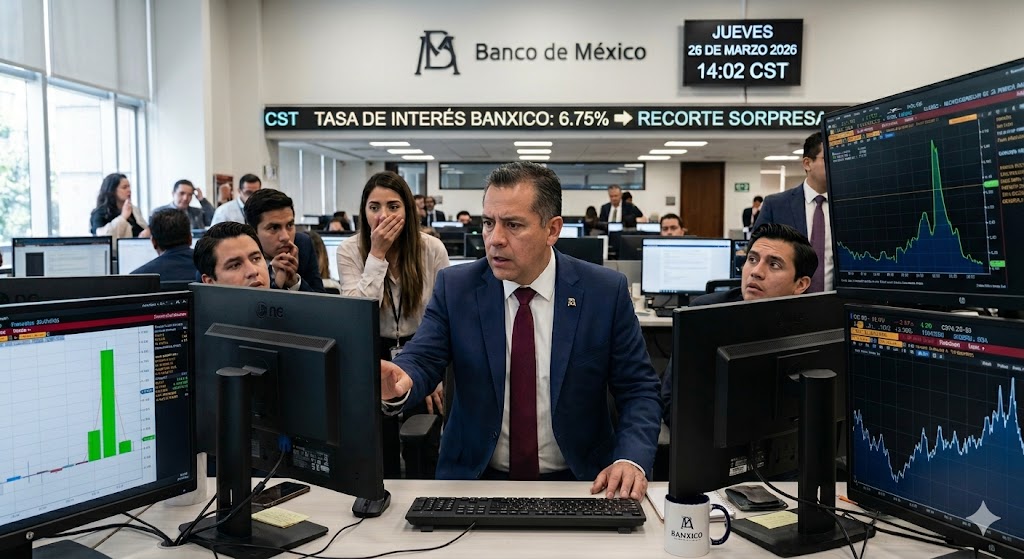 Banxico sorprende al mercado: recorta tasa de interés a 6.75% pese a presión&nbsp;inflacionaria.