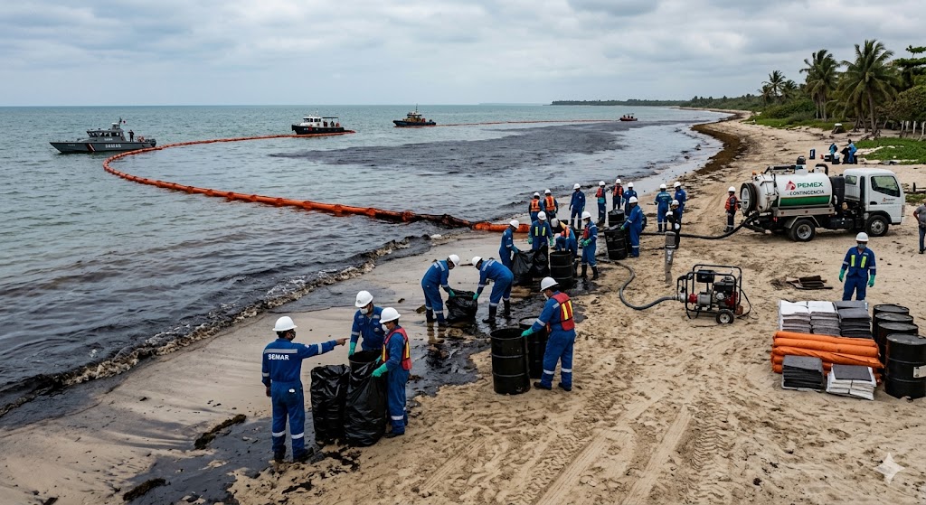 Derrame de Petróleo en El Golfo de México activa Contingencia en Cuatro&nbsp;Estados.