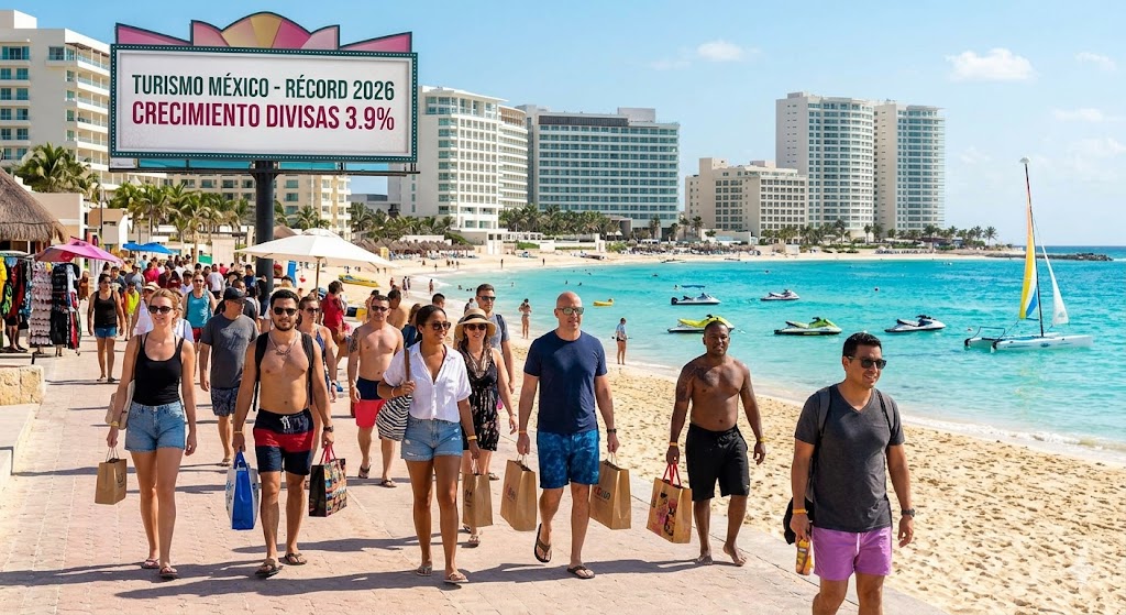Turismo en México rompe récords: Divisas crecen 3.9% al inicio de&nbsp;2026.