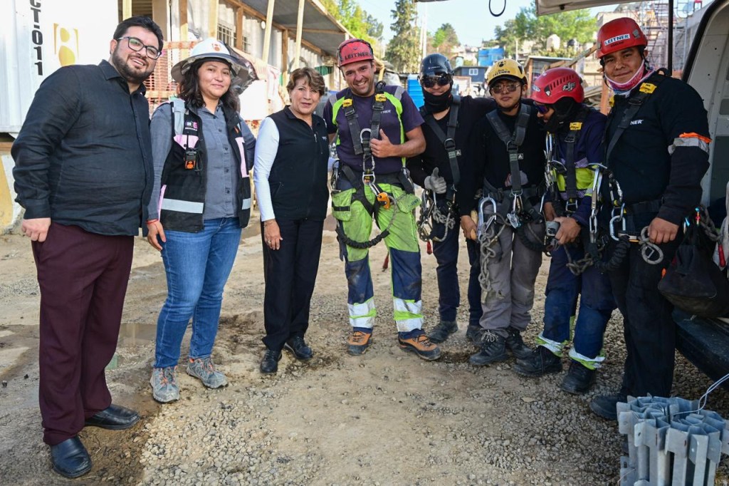 Supervisa Gobernadora Delfina Gómez Línea III del Mexicable, sistema que beneficiará a 700 mil habitantes de la parte alta de Naucalpan.