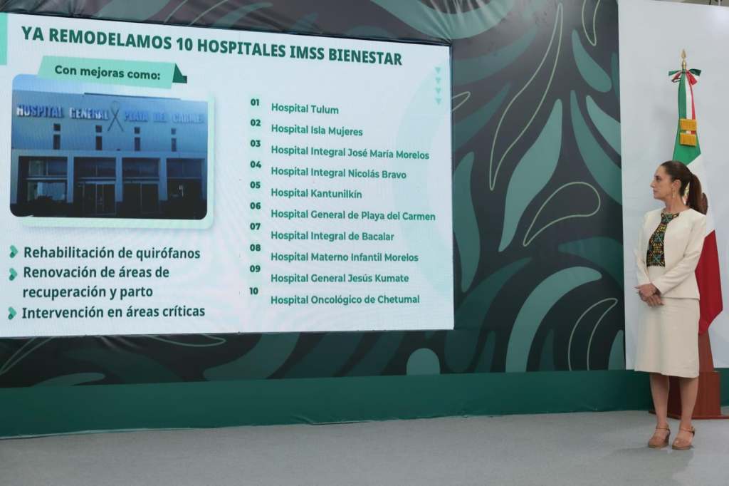 En Quintana Roo se Invertirán más de 5 Mil MDP EN CARRETERAS, Puentes y Bachilleratos; Avanza infraestructura Hospitalaria: Presidenta Claudia Sheinbaum Pardo desde&nbsp;Cancún.