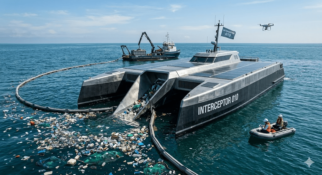 Avance histórico en la limpieza de los océanos: El sistema «Interceptor 010» entra en fase&nbsp;operativa.