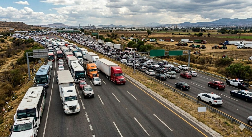 Caos Viales en Carreteras Federales por Paro Nacional de Transportistas y&nbsp;Agricultores.
