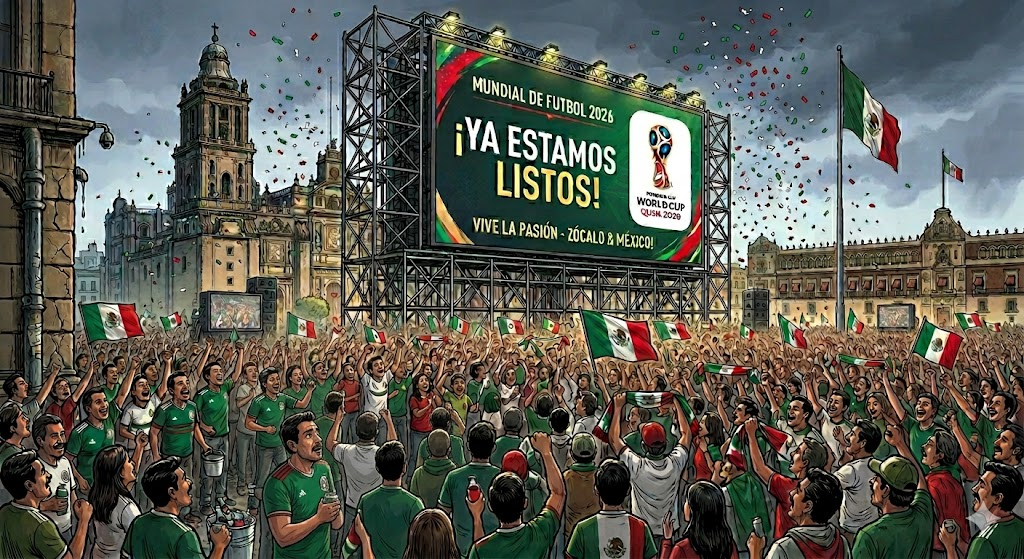 ¡¡¡Ya Mero están Listas Las Pantallas Gigantes!!! Esperamos que Tarden en Quitarlas, o sea Que La Selección Mexicana de Futbol de El Ancho en Este Mundial&nbsp;2026.