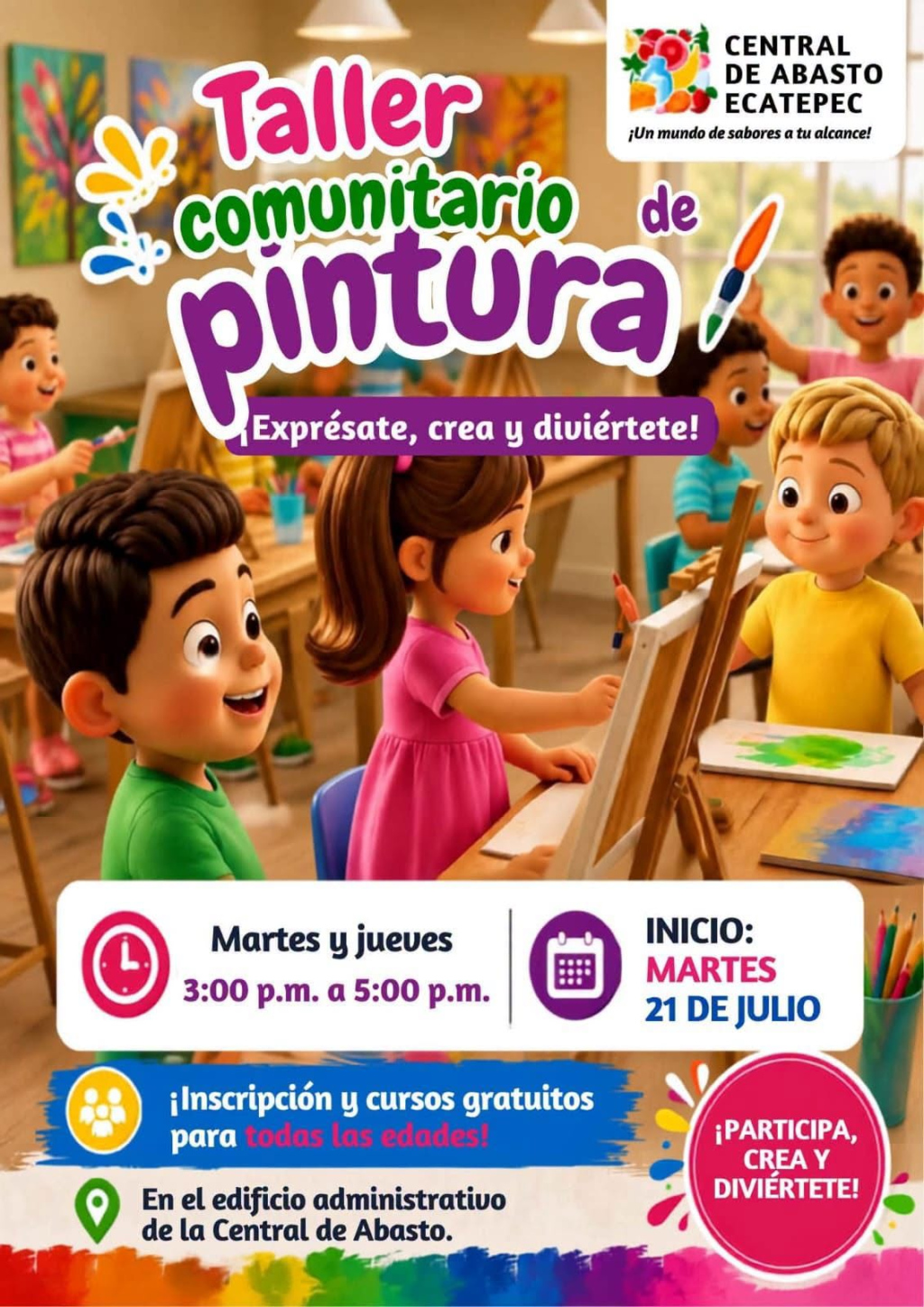 Taller Comunitario de Pintura Gratis en el Edificio Administrativo de la Central de Abasto&nbsp;Ecatepec.
