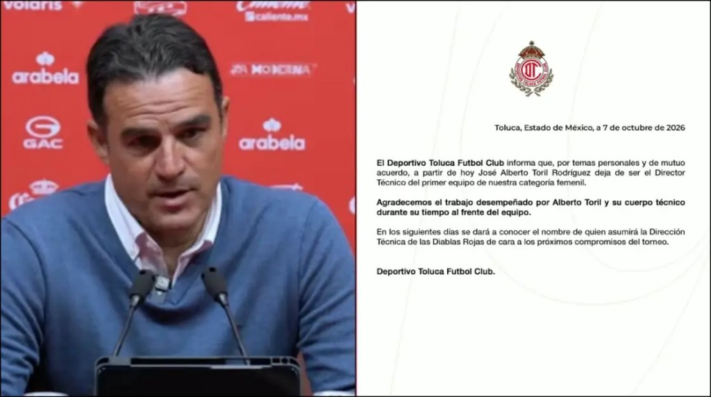 Alberto Toril deja Toluca Femenil.