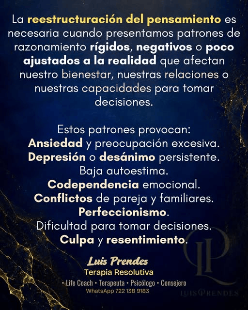 Luis Prendes: Reestructurar nuestros pensamientos para mejorar la calidad de vida.