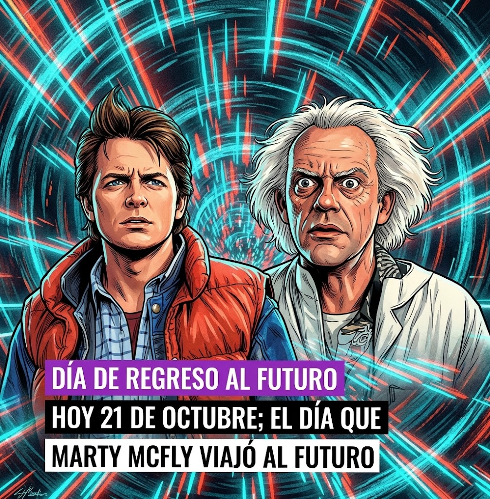 Caricatura Homenaje a Michael J. Fox y Christopher Lloyd.