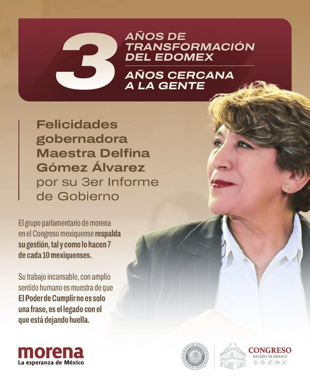 Delfina Gómez Álvarez: tres años de Transformación y Cercanía con la Ciudadanía: Octavio Martínez Vargas.